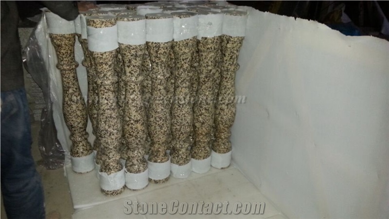 Competitive Price High Quality Chrysanthemum Yellow Granite Polished Railings/Handrail/Baluster, Winggreen Stone