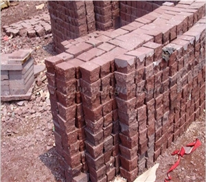 Competitive Price with High Quality China Red Granite Exterior Paving Cube Stone for Floor Covering