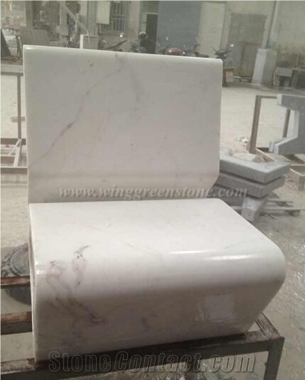 Customizable Marble Furniture, Ariston White Marble Chair for Interior Decoration