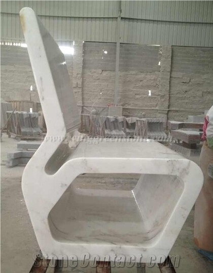 Customizable Marble Furniture, Ariston White Marble Chair for Interior Decoration