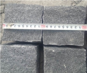 G654 Dark Grey Granite Cobble Stone,Cube Stone Supplier,Impala Dark Granite,Sesame Grey Granite Paving Stone