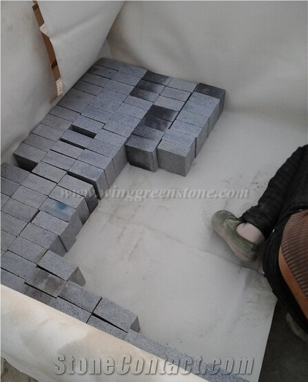 G654 Dark Grey Granite Cube Stone,Sesame Grey Granite, Cobble Stone Pavers,Impala Dark Granite ,China Dark Grey Granite Paving Stone