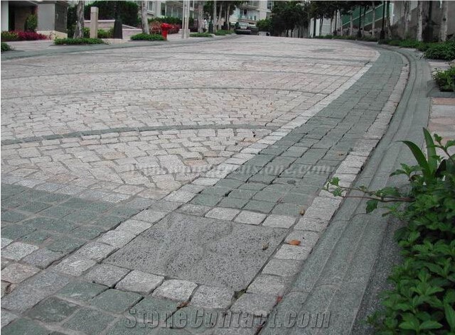 G654 Dark Grey Granite Cube Stone,Sesame Grey Granite, Cobble Stone Pavers,Impala Dark Granite ,China Dark Grey Granite Paving Stone