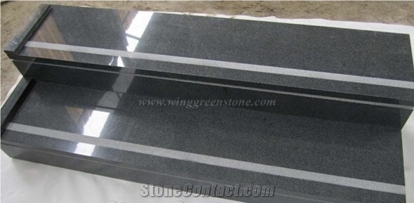 G654 Granite Step,Riser,Skirting,Staircase,G654 Pink Granite Stairs and Steps ,Padang Black Anti-Slip Stairs,Xiamen Winggreen Manufacturer