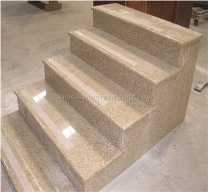G682 Granite Step,Riser,Skirting,Staircase,G682 Yellow Granite Stairs and Steps ,Yellow Anti-Slip Stairs,Xiamen Winggreen Manufacturer