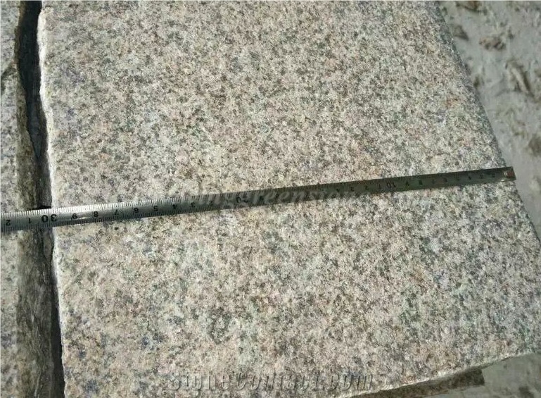 G682 Paving Stone, Flamed Yellow Paver, Winggreen