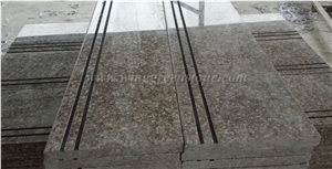 G687 Granite with Competitive Price, Peach Red Granite, China Pink Granite Steps & Risers, Treads and Threshold, Xiamen Winggreen Manufacture