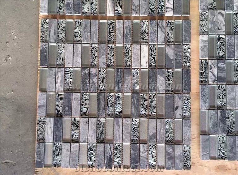 Glass Mosaic, Linear Strips Mosaic, Winggreen