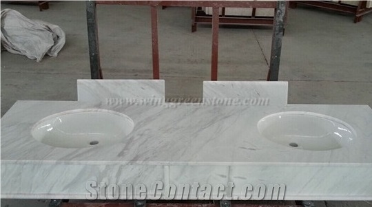 Greece Volakas White Marble Countertop Bathroom Vanity Top,Bath Top,Bathroom Countertop