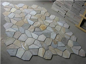 Hot Sale High Quality Rusty Slate Irregular Shape Flagstone Pavers/Random Flagstone/Meshed Paver Stone for Floor & Wall Cladding Pavers