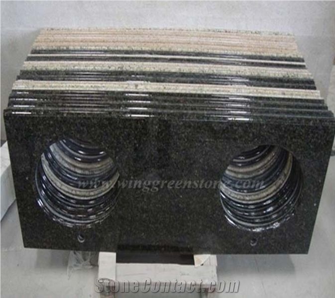 Hot Sale Verde Ubatuba Granite/Green Granite Polished Bath Tops and Vanity Tops