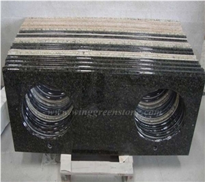 Hot Sale Verde Ubatuba Granite/Green Granite Polished Bath Tops and Vanity Tops