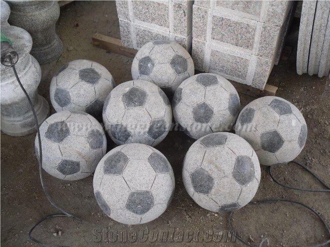Light Grey G603 Ball Sculptures, Ball Stone Carving, Ball Stone Statue for Garden Decoration, Winggreen Stone