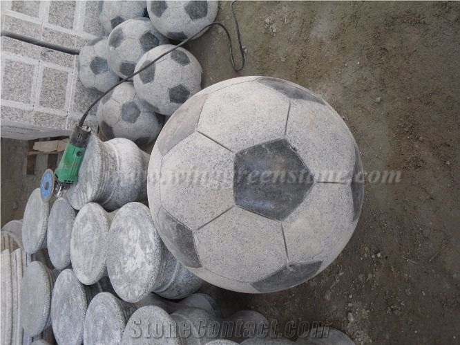 Light Grey G603 Ball Sculptures, Ball Stone Carving, Ball Stone Statue for Garden Decoration, Winggreen Stone