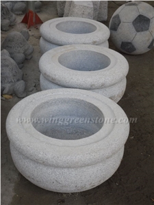 Low Price High Qualtity Light Grey Granite Flower Pot,Outdoor Planters,Flower Vases