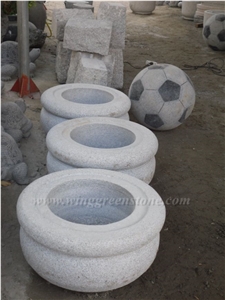 Low Price High Qualtity Light Grey Granite Flower Pot,Outdoor Planters,Flower Vases