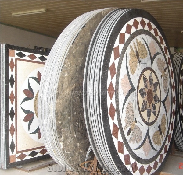 Multicolor Marble Patterns, Waterjet Medallions, Rounnd and Square Medallions, Art Marble Flooring for Interior Decorations, Xiamen Winggreen Manufacturer