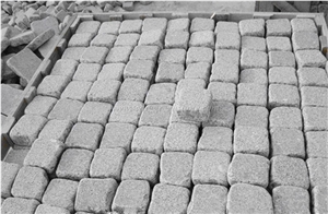 Natural Granite Cube Stone, Tumbled G603 Granite Cobble Stone, Padang Light Granite Blind Paving Stone, China Grey Walkway Pavers, Xiamen Winggreen Manufacturer