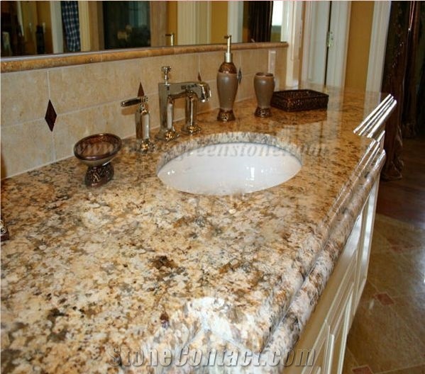 Own Factory Supply Of Golden Persa Granite Polished Kitchen Countertops