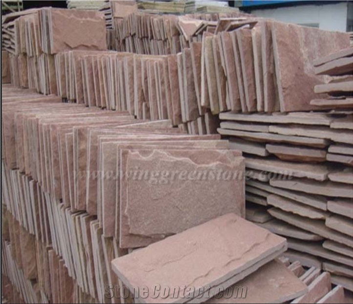 Own Factory Supply Of Red Granite Mushroon Stone/Decrative Stone for Wall Cladding