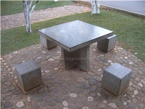 Polpular Granite Table Sets for Ourdoor Decor, Shaped Exterior Furniture, Hand Carved Garden Tables, Xiamen Winggreen Manufacturer