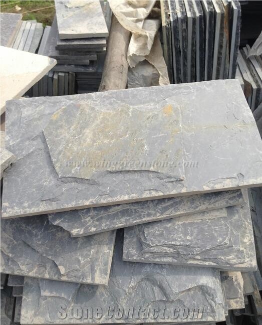Reliable Quality, Natural Slate Mushroom Stone, Grey Mushroomed Wall Cladding for Exterior Wall Decoration, Xiamen Winggreen Manufacturer