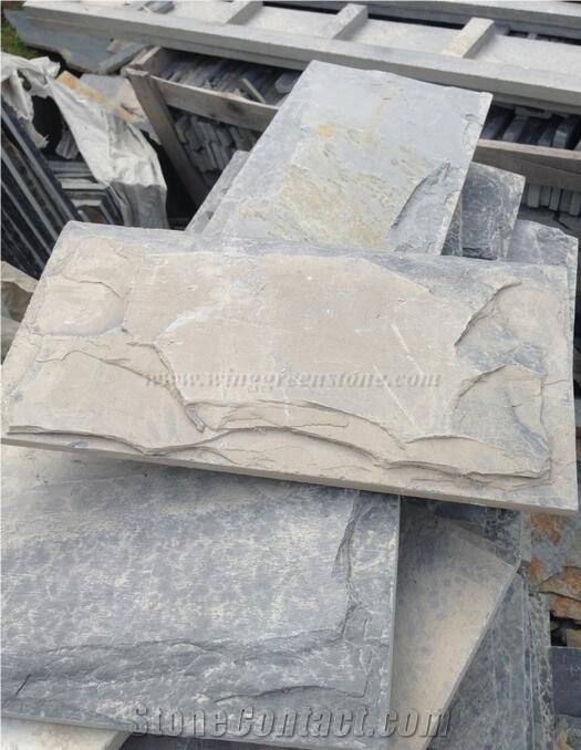 Reliable Quality, Natural Slate Mushroom Stone, Grey Mushroomed Wall Cladding for Exterior Wall Decoration, Xiamen Winggreen Manufacturer