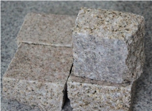 Yellow Granite Cube Stone Pavers, G682/Rusty Yellow/Giallo Rusty Granite Cobbles Paving Sets, Exterior Road Decor & Paving, Xiamen Winggreen Manufacturer