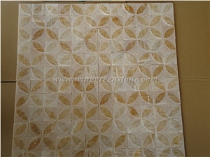 Yellow Onyx Mosaic, Basketweave Mosaic, Winggreen