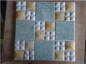 Yellow Onyx Mosaic, Basketweave Mosaic, Winggreen