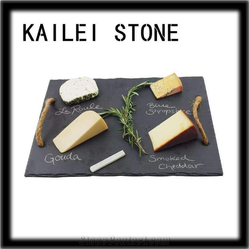Jiangxi Black Slate Cheese Board, Rustic Farmhouse Slate Cheese Board, the Best Dinner Plates