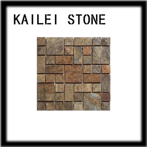 Natural Slate Mosaic Multi-Color, Rustic,Black, Green, Grey,Red,Gold Kitchen Wall Mosaic Natural Slate Mosaic Multi-Color, Rustic,Black, Green, Grey,Red,Gold Kitchen Wall Mosaic