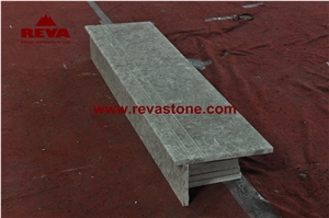 Betulla Grey Marble Steps,Grey Marble Stone Stairs, Grey Marble Stairway,Luxury Grey Marble Staircase