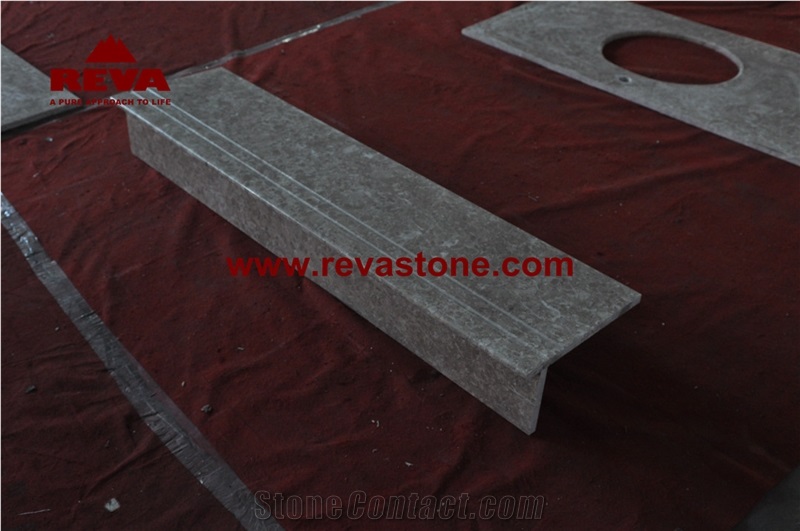 Betulla Grey Marble Steps, Marble Stair Riser,Stair Treads,Stairs