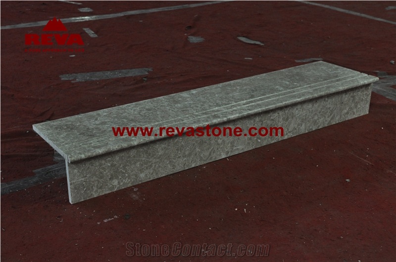 Betulla Grey Marble Steps, Marble Stair Riser,Stair Treads,Stairs