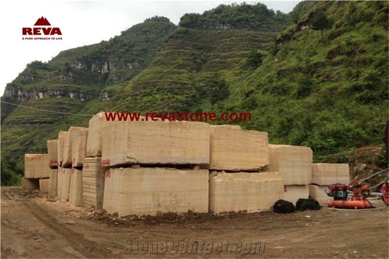 China Beige Marble Blocks, Tethys Beige Marble Blocks