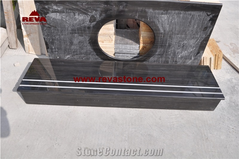 China Black Wood Vein Steps&Risers,Royal Black Marble Steps&Risers, Royal Black Marble Steps, Royal Black Marble Stairs, Royal Black Marble Stair Treads, Chinese Black Wooden Marble Steps&Risers, Roya