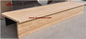 Tethys Beige Marble Stairs & Steps, Beige Marble Stair Riser/Treads