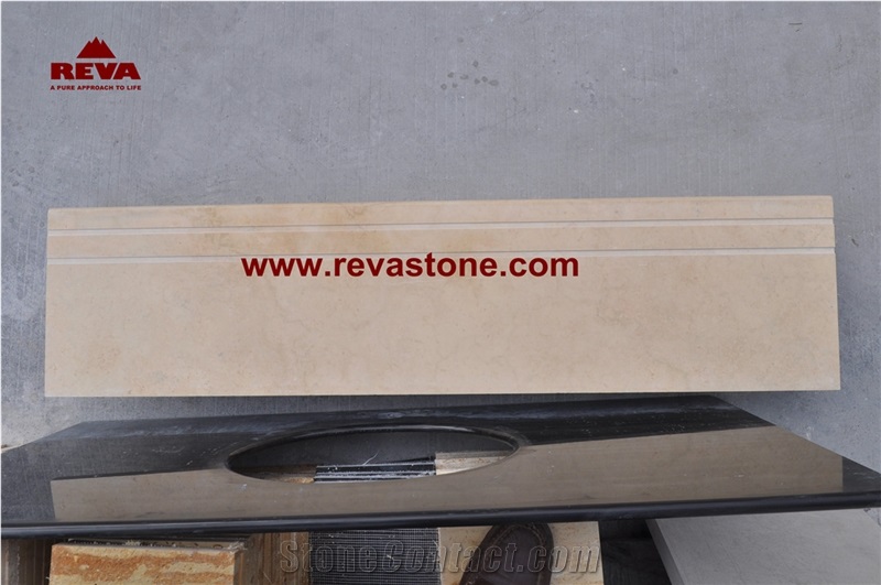 Tethys Beige Marble Stairs & Steps, Stair Treads, Stair Riser