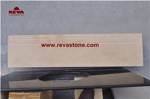 Tethys Beige Marble Stairs & Steps, Stair Treads, Stair Riser