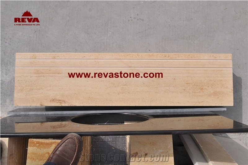 Tethys Beige Marble Steps,Marble Tiles Stair Riser,Stair Treads,Stairs