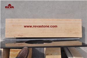 Tethys Beige Marble Steps,Marble Tiles Stair Riser,Stair Treads,Stairs