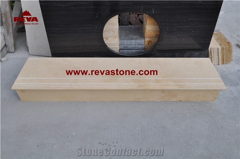 Tethys Beige Marble Steps,Marble Tiles Stair Riser,Stair Treads,Stairs