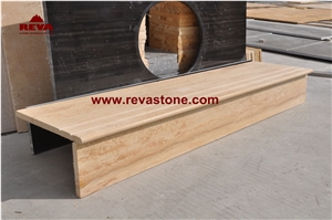 Tethys Beige Marble Steps,Marble Tiles Stair Riser,Stair Treads,Stairs