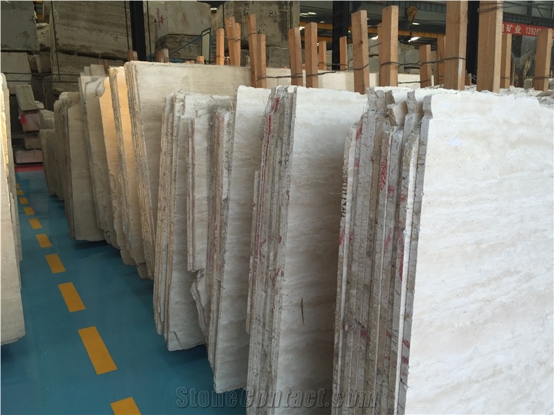Travertine White Wall Covering Tiles, Turkey White Travertine