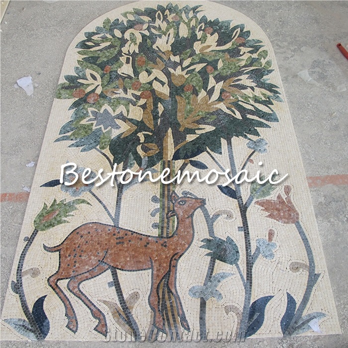 Bestonemosaic Medallion for Indoor Decoration, Multi Color Mosaic Stone Medallions. Wall Decoration & Floor Decoration