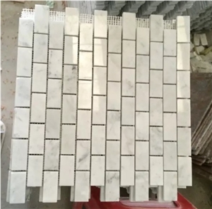Carrara White Marble Mosaic Tiles/ Polished Mosaic Tiles / Wall Mosaic / Bathroom Mosaic Tiles / Stone Mosaic / Marble Mosaic Tiles