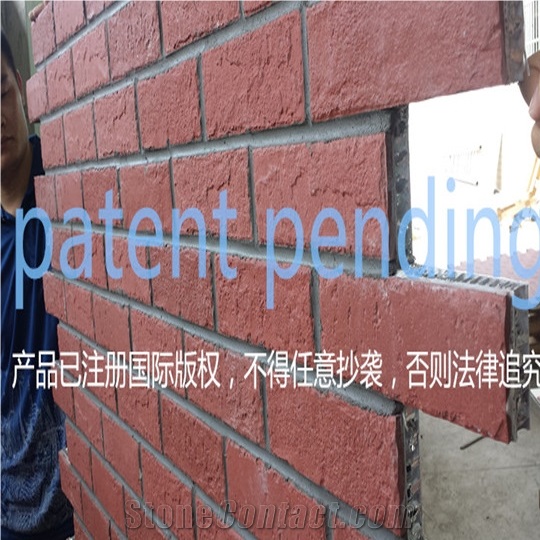Red Lightweight Brick Honeycomb Panel for Exterior Wall-Cladding