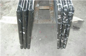 China Marquina Marble Reception Counter,Guangxi Nero Marquina Table Tops,Designed Honed Guangxi Black Marble with White Grain Work Tops