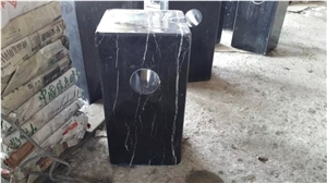 China Pure Black Marble Packing Stone,Guangxi Black Marble Car Packing Stone,Natural Black Marble Packing Barriers,Black Marble Packing Curbs